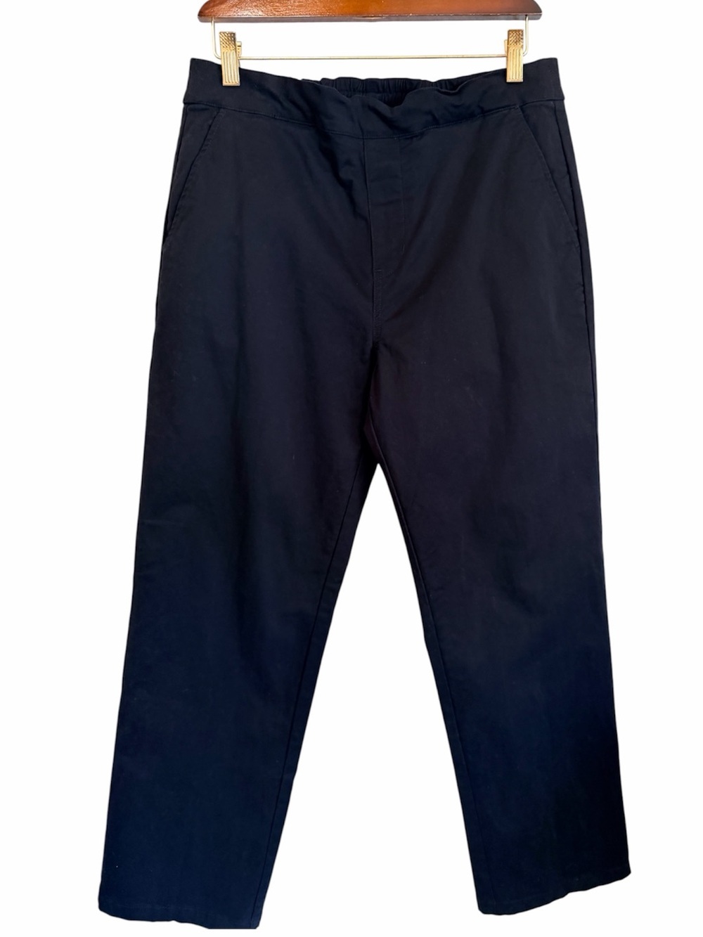 STUSSY women's cotton pull up straight leg pants black, size L